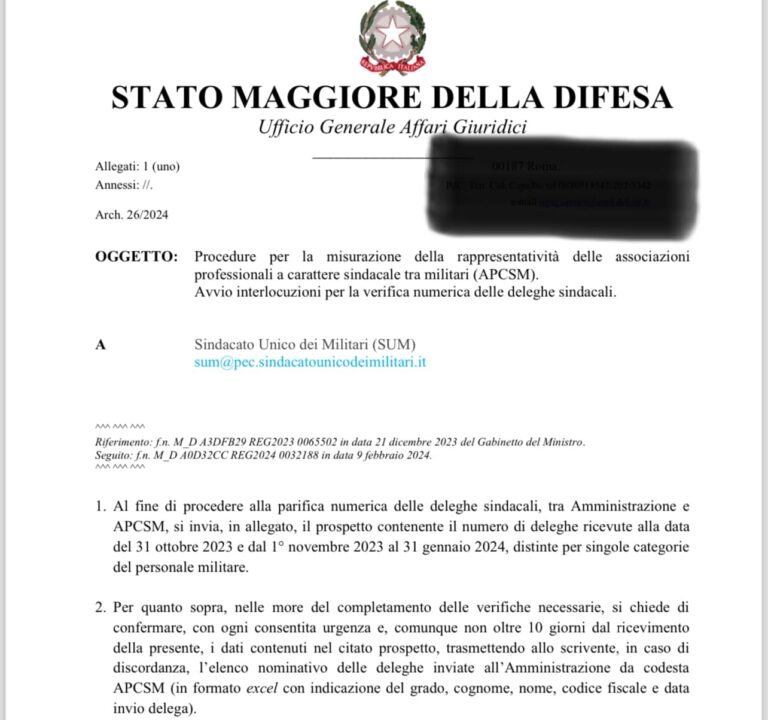 Comunicato Stampa –  Le grandi manovre per la rappresentatività