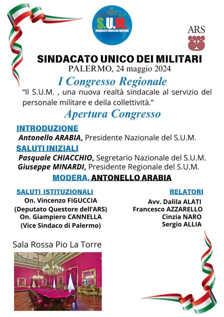 Comunicato Stampa – I Congresso Regionale a Palermo