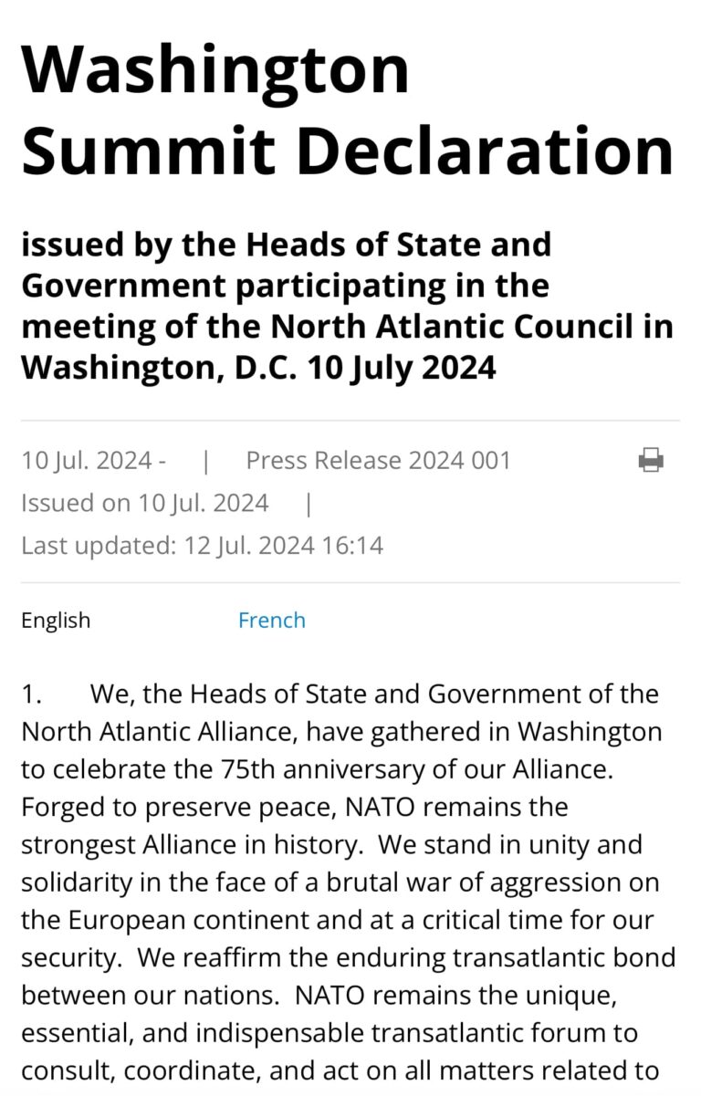 Comunicato Stampa . Concluso vertice NATO