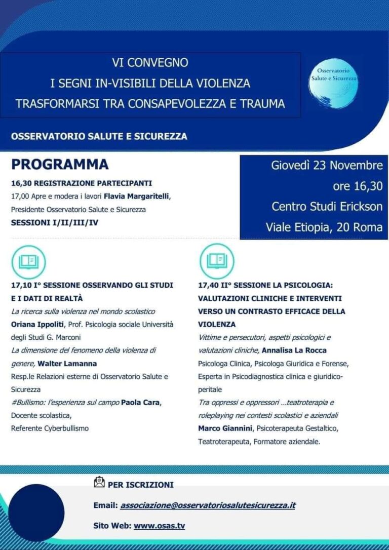 Comunicato Stampa –  Convegno i segni in-visibili della violenza